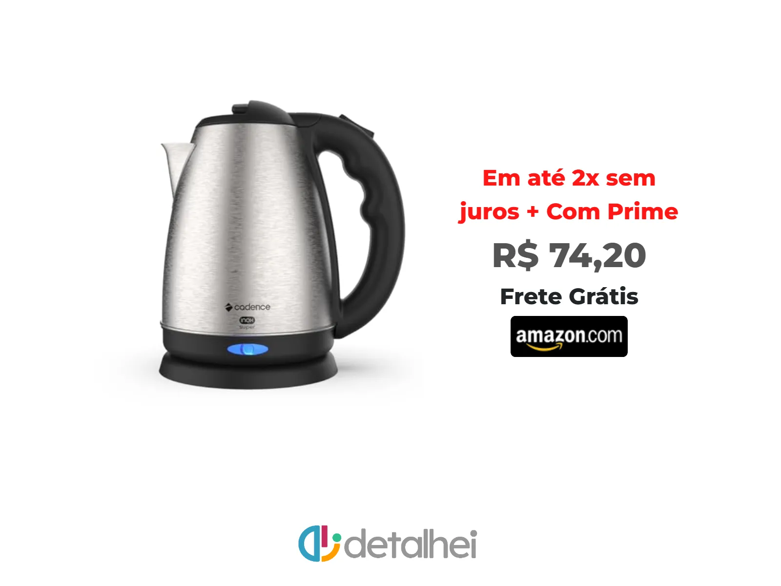 Foto do produto ❗Cadence Chaleira Elétrica Inox Super 1,8L CEL821 220V<br/>#Amazon: <a href="https://harpy.me/4HmWPwKWI7U_" target="_blank" rel="nofollow">https://harpy.me/4HmWPwKWI7U_</a>