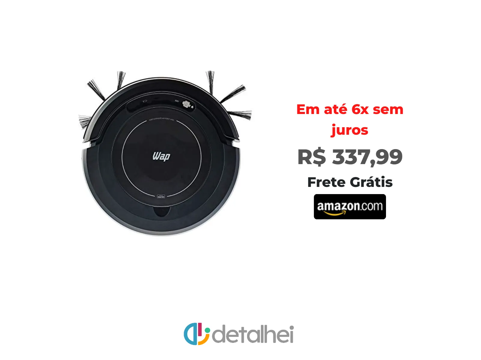 Foto do produto ❗WAP Aspirador de Pó Robô ROBOT W100 3 em 1, Automático, 250ml, com Sistema de Antiqueda e Colisão, 17W 12,8VDC Bivolt<br/>#Amazon: <a href="https://harpy.me/-VWt8o1P9XBV" target="_blank" rel="nofollow">https://harpy.me/-VWt8o1P9XBV</a>