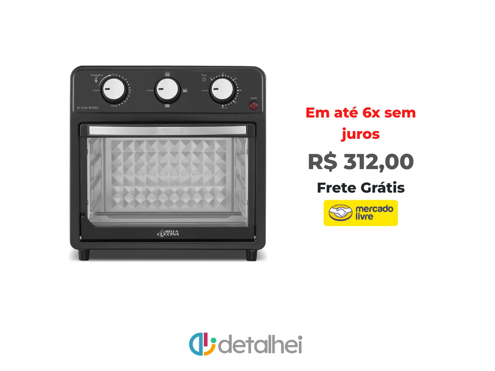 Foto do produto ❗Air Fryer Bella Cuccina 12L 2 Grelhas 1500W BCFR05 127V<br/>#Mercado Livre: <a href="https://harpy.me/S1yrXPSWMHaX" target="_blank" rel="nofollow">https://harpy.me/S1yrXPSWMHaX</a>