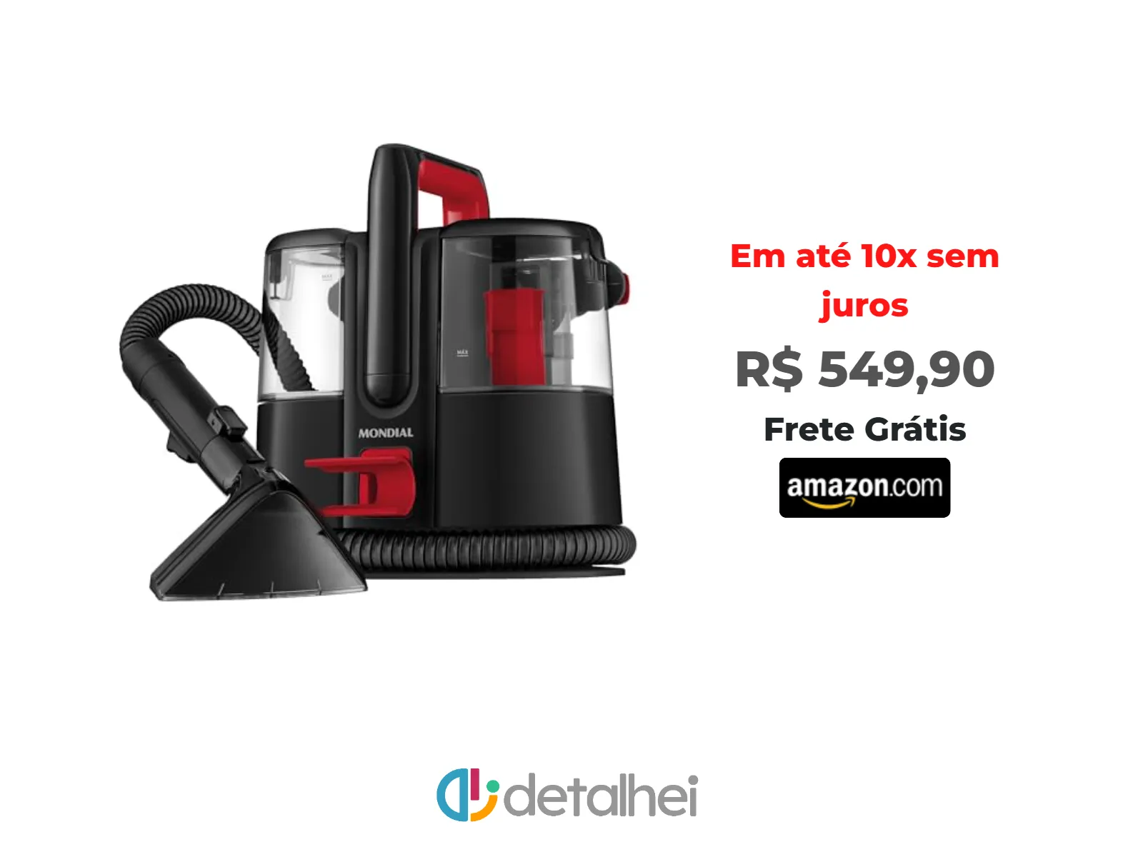 Foto do produto ❗MONDIAL Extratora e Higienizadora Portátil Deep Cleaner I, Preto/Vermelho, 1650W, 220V - EXP-01-R<br/>#Amazon: <a href="https://harpy.me/JXMnvv6p851B" target="_blank" rel="nofollow">https://harpy.me/JXMnvv6p851B</a>