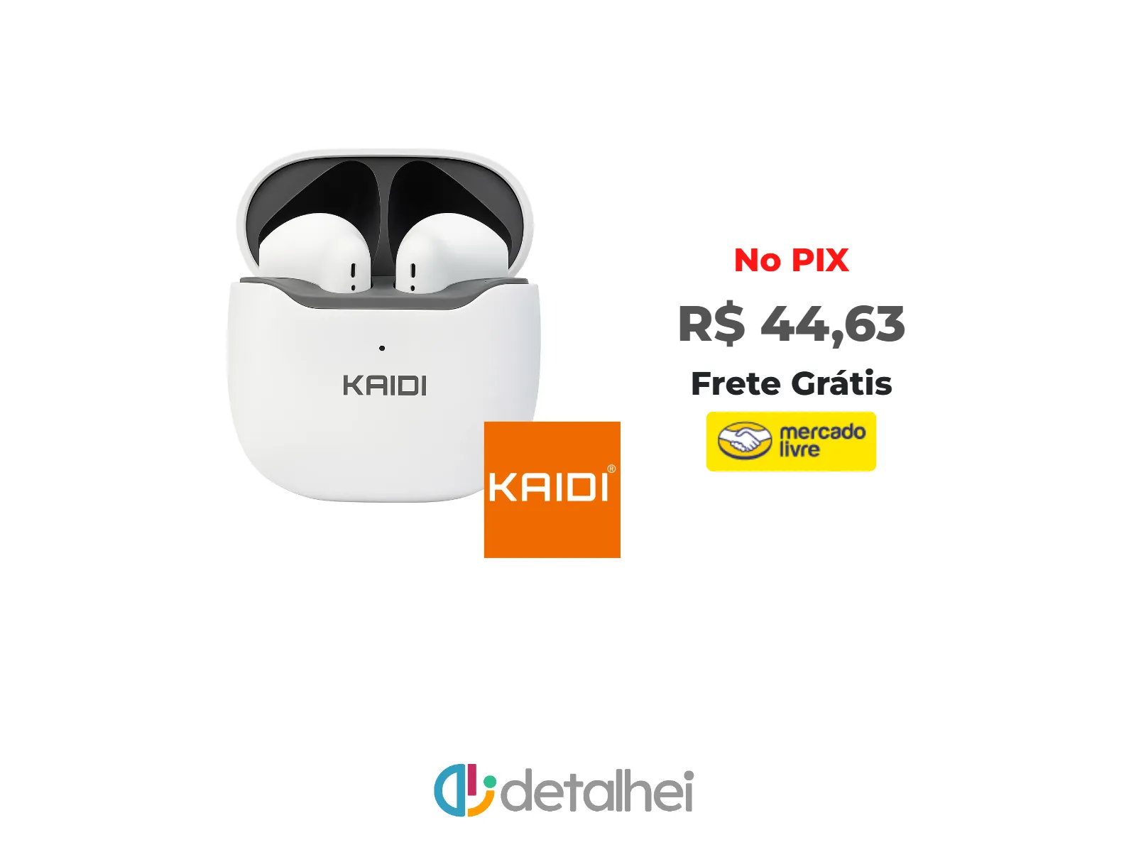 Foto do produto ❗Fone de Ouvido Sem Fio KD-771 Kaidi Tws Bluetooth 5.1 Cor Branco<br/>#Mercado Livre: <a href="https://harpy.me/FgPM8PPVRnqp" target="_blank" rel="nofollow">https://harpy.me/FgPM8PPVRnqp</a>