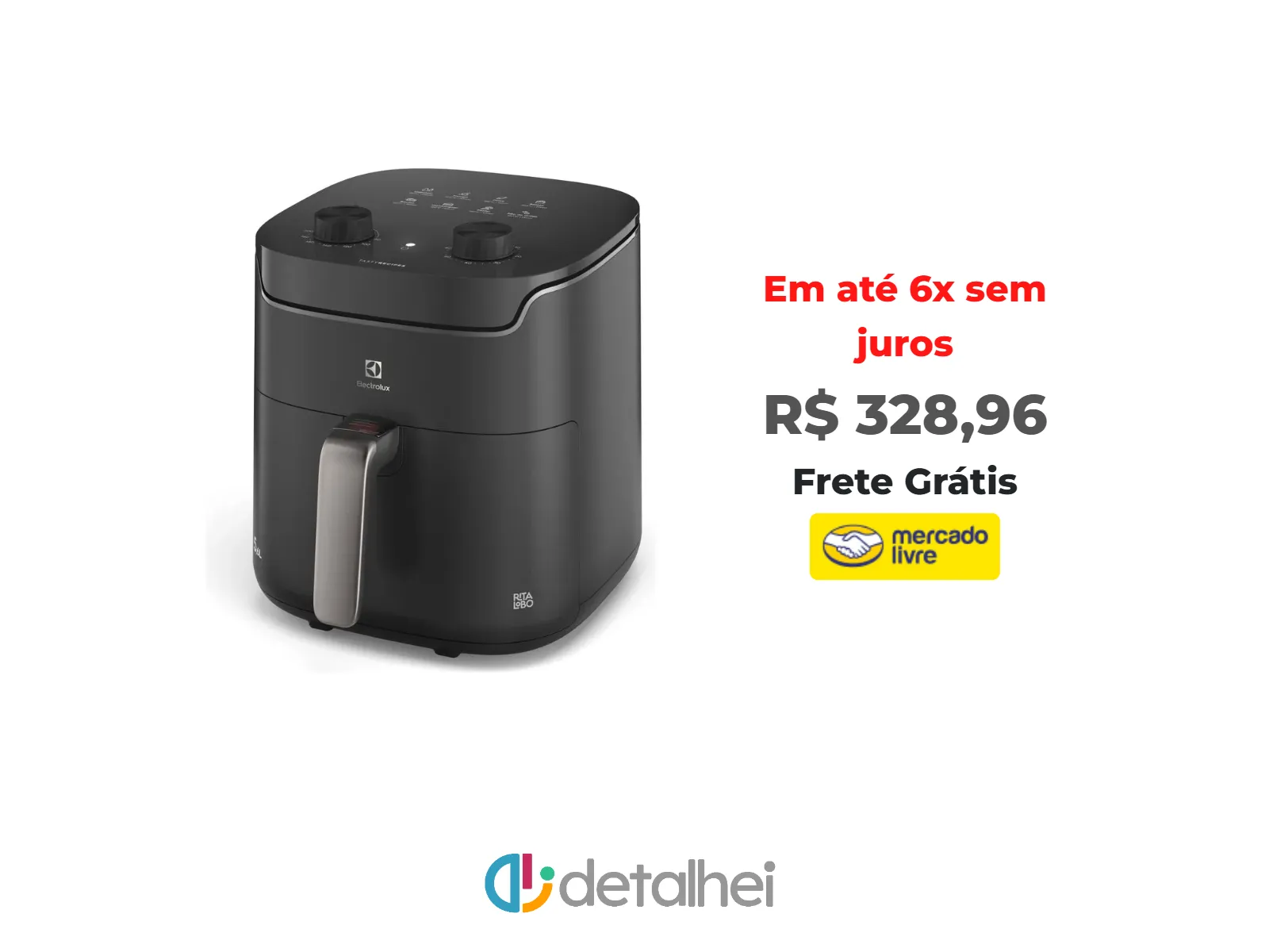 Foto do produto ❗Fritadeira Elétrica Sem Óleo Air Fryer Electrolux por Rita Lobo 5,6L Cinza Efficient Economia de Energia 1400W (EAF40)<br/>#Mercado Livre: <a href="https://harpy.me/glpkgVqjkRKJ" target="_blank" rel="nofollow">https://harpy.me/glpkgVqjkRKJ</a>