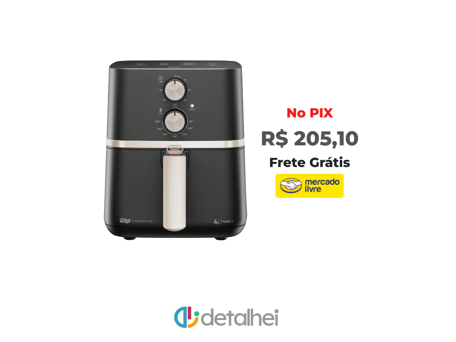 Foto do produto ❗Fritadeira Elétrica Wap Air Fryer Family 4l Antiaderente E Com Desligamento Automático 1500w 127V<br/>#Mercado Livre: <a href="https://harpy.me/2C3QC1n13XvM" target="_blank" rel="nofollow">https://harpy.me/2C3QC1n13XvM</a>