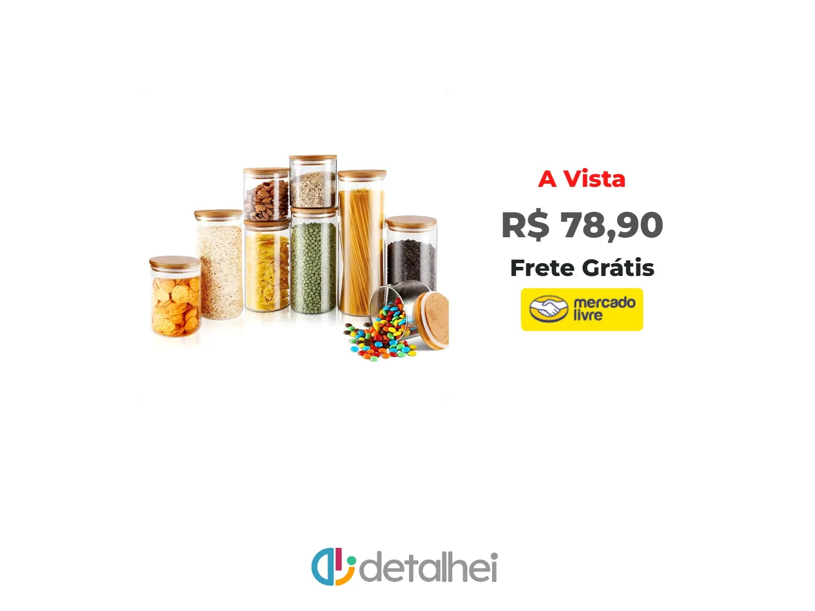 Foto do produto ❗Kit 9 Potes Vidro Herméticos Tampa Bambu Alta Resistência<br/>#Mercado Livre: <a href="https://harpy.me/99mRgOteP5Qz" target="_blank" rel="nofollow">https://harpy.me/99mRgOteP5Qz</a>