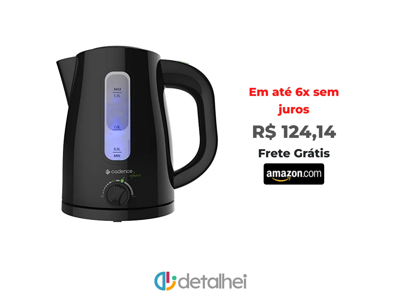Foto do produto ❗Chaleira Elétrica Cadence Infusion 1,7L, Preto, 110V, CEL550<br/>#Amazon: <a href="https://harpy.me/itWNcgn_WR2L" target="_blank" rel="nofollow">https://harpy.me/itWNcgn_WR2L</a>