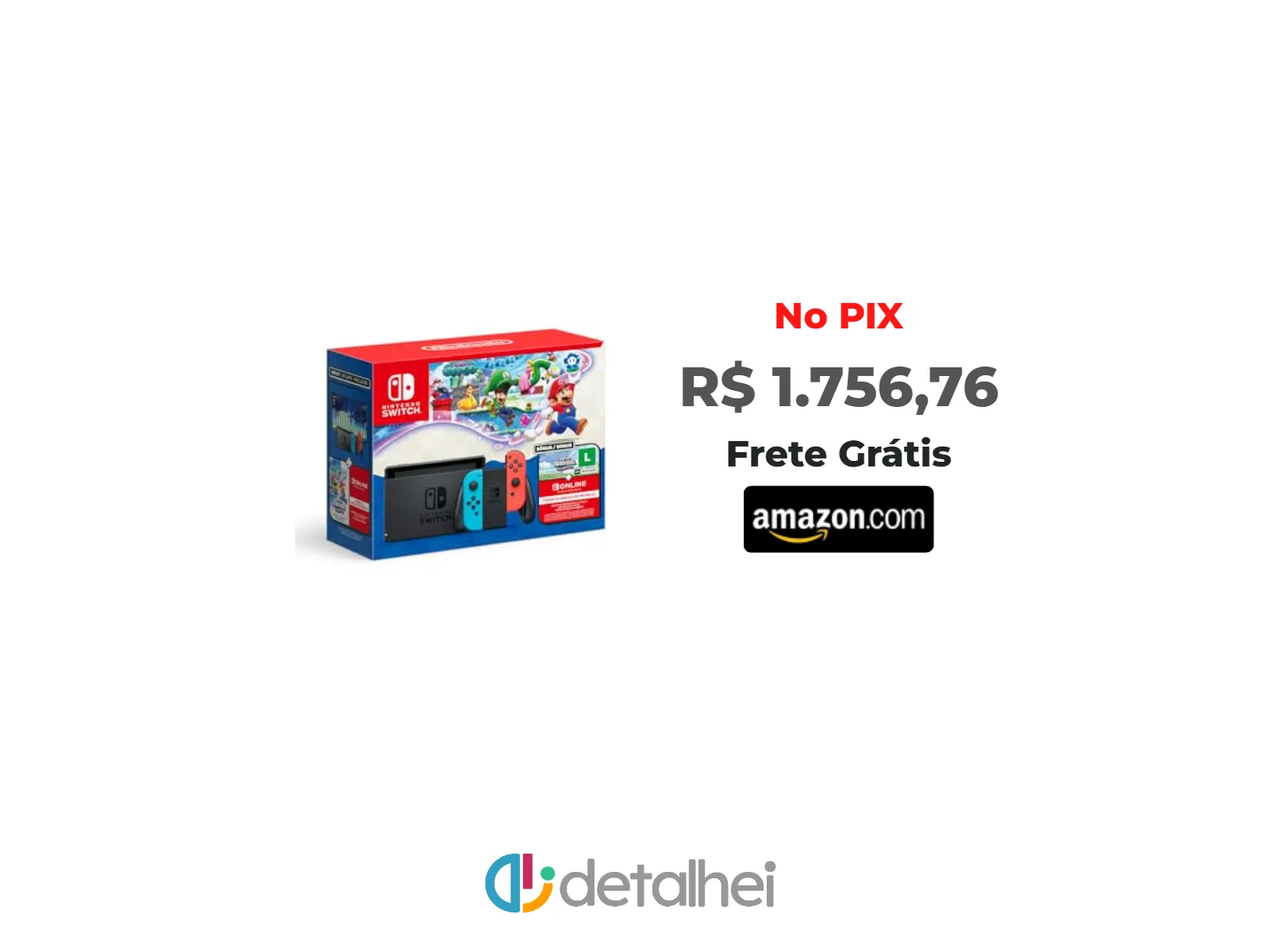 Foto do produto ❗Bundle Nintendo Switch + Super Mario Bros. Wonder + 3 Meses de Assinatura Nintendo Switch Online<br/>#Amazon: <a href="https://harpy.me/Qy7_K3AoXE9a" target="_blank" rel="nofollow">https://harpy.me/Qy7_K3AoXE9a</a>
