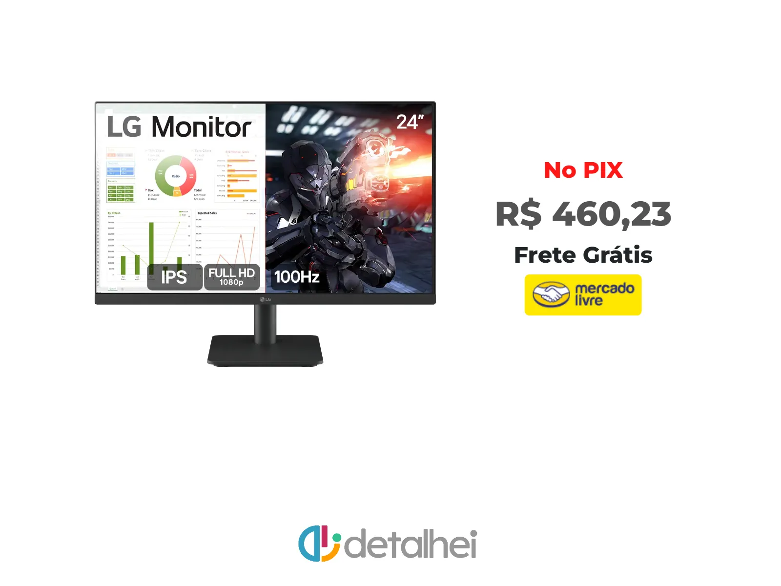 Foto do produto ❗Monitor PC Gamer LG 24” IPS, Full HD, 100Hz, HDMI - 24MS500-B<br/>#Mercado Livre: <a href="https://harpy.me/iBMlM4lE3y3d" target="_blank" rel="nofollow">https://harpy.me/iBMlM4lE3y3d</a>
