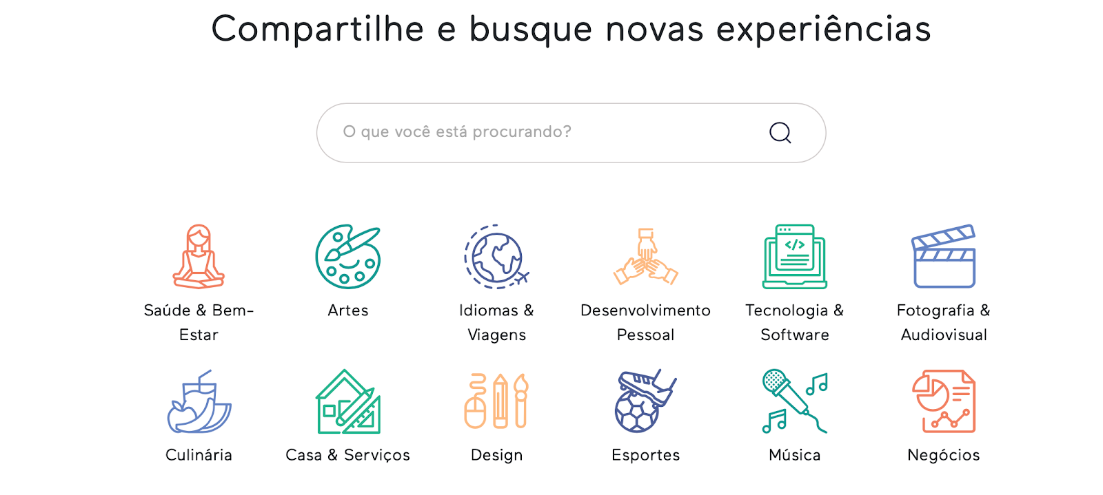 categorias de busca
