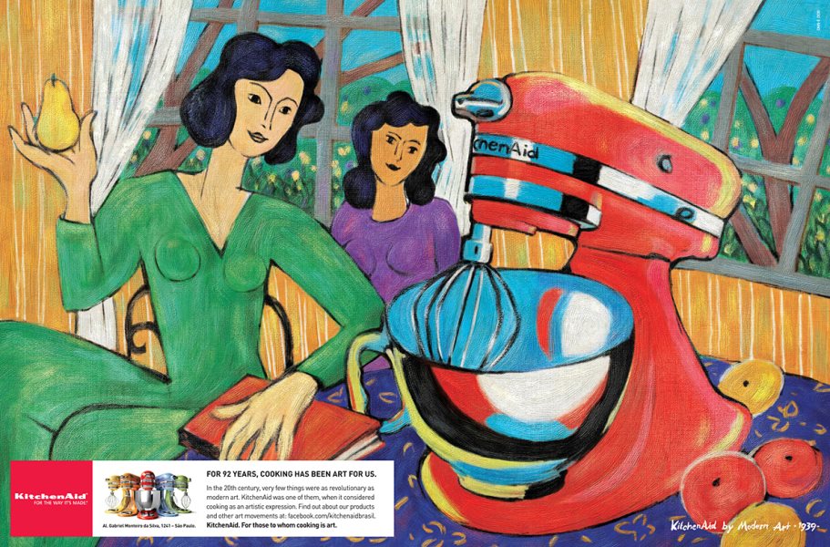 Publicidade de comemoração de 100 anos da KitchenAid