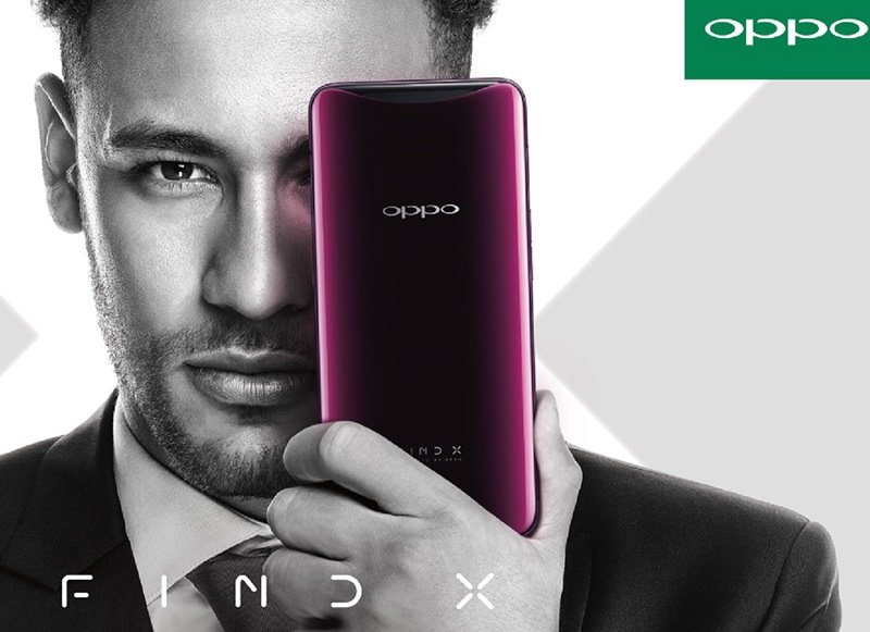 Neymar com o smartphone OPPO