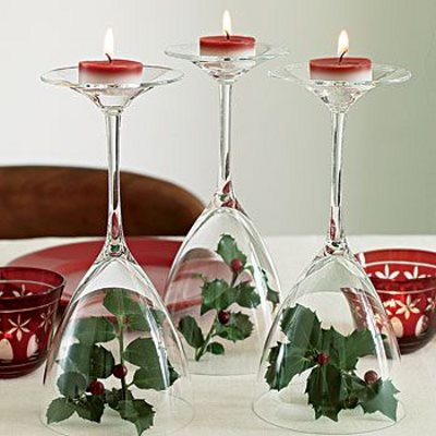 Decoração de vela com taças
