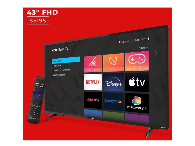 Smart TV AOC Roku LED 43'' Full HD