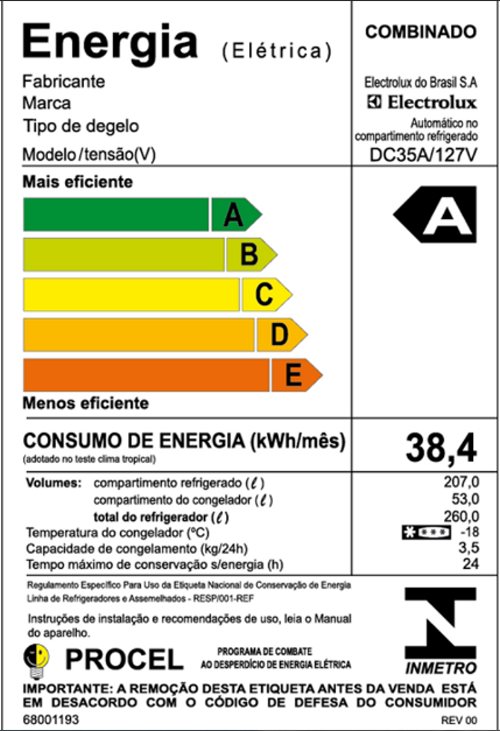 Imagem sobre etiqueta electrolux duplex-menor