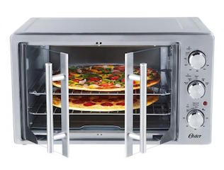 Forno Elétrico Oster 42L Porta Dupla French Door com pizza