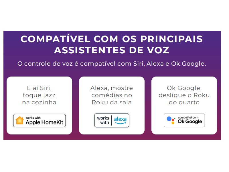 Compativel com assistencia de voz da Smart TV AOC Roku LED 43'' Full HD