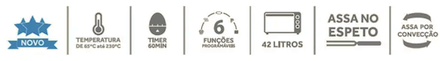 Características do Forno Elétrico Oster 42L Porta Dupla French Door