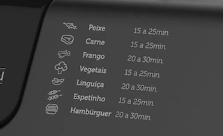 Painel do Churrasqueira elétrica Cadence Grill Menu