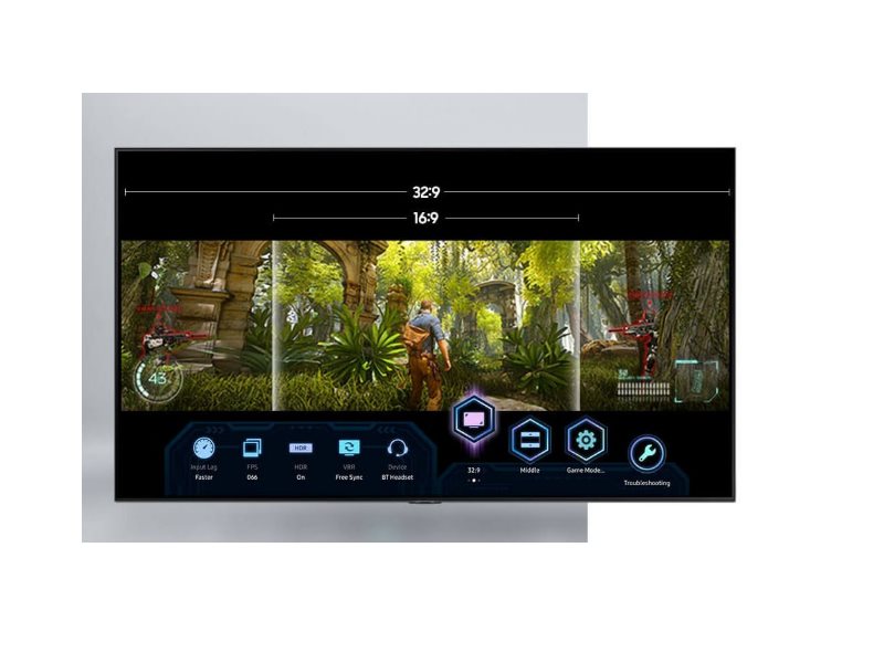 Tela Ultra-Wide da Smart TV Samsung QLED 4K 50''
