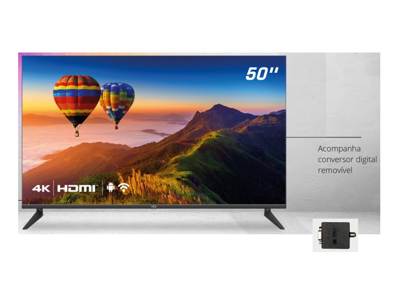 Smart TV LED 50'' 4K HQ Screen Conversor Digital Externo