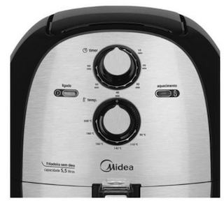 Seletores da Air Fryer Midea 5.5L FRA50S