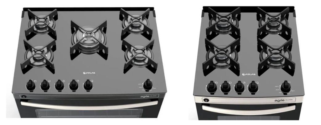 Fogão Atlas 5 Bocas Agile Glass