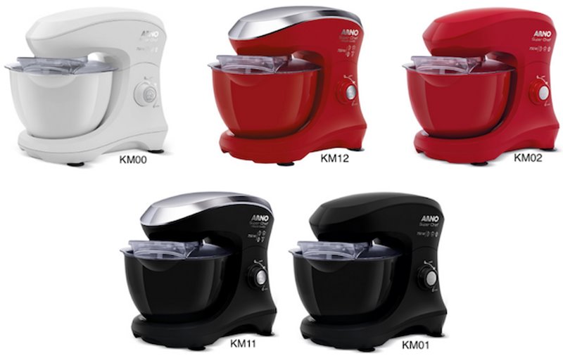 Cores e modelos da Batedeira Planetária Arno Super Chef 750W
