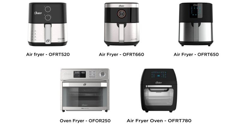 Comparação de modelos com o Air Fryer Oster Digital Touch Control