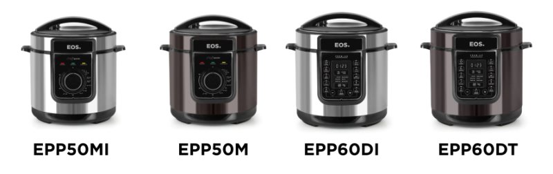 Panela de Pressao Eletrica EOS Multicooker 5L cores e versao digital