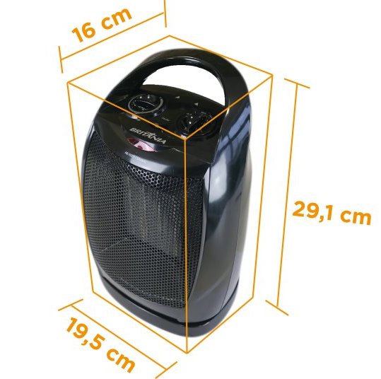 Medidas do Aquecedor Cerâmico Britânia AB1600P Ceramic
