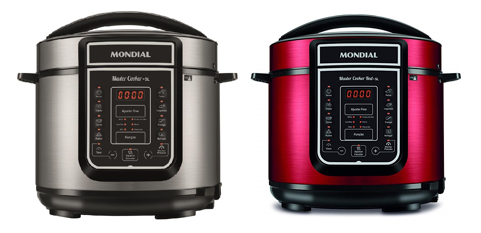 Cores da Panela de Pressão Elétrica Mondial Master Cooker 5L