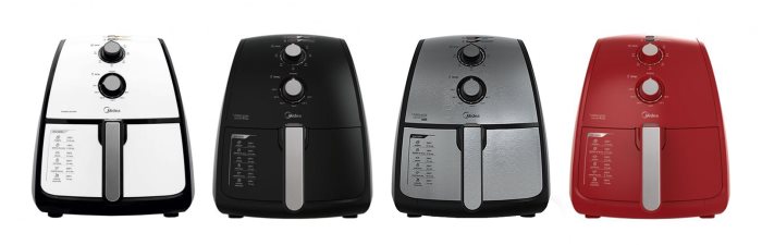 Cores da Air Fryer Midea Liva 4 Litros