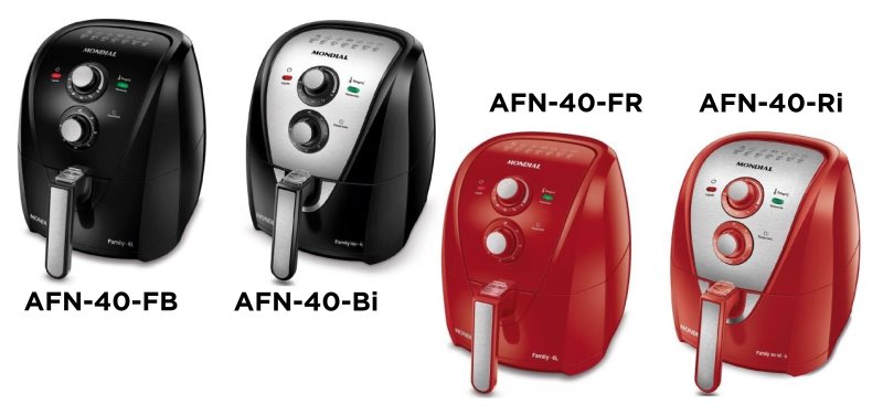 Comparação de modelos com a Air Fryer Mondial Family 4L AFN-40