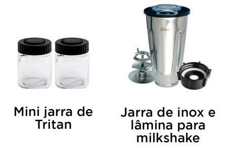 mini jarra de tritan jarra de inox e lamina para milkshake oster