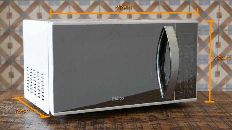 Philco PMO21E - Imagem sobre cotas externas microondas philco-04
